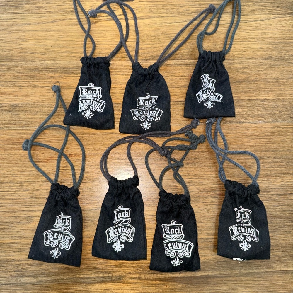 ✨ Authentic Rock Revival Mini Drawstring Pouches + Hardware Lot of 7 ✨
